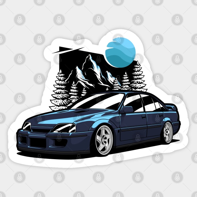 Blue Omega Carlton in Nature Sticker by KaroCars